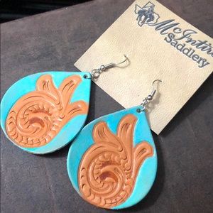 McIntire Saddlery leather earrings